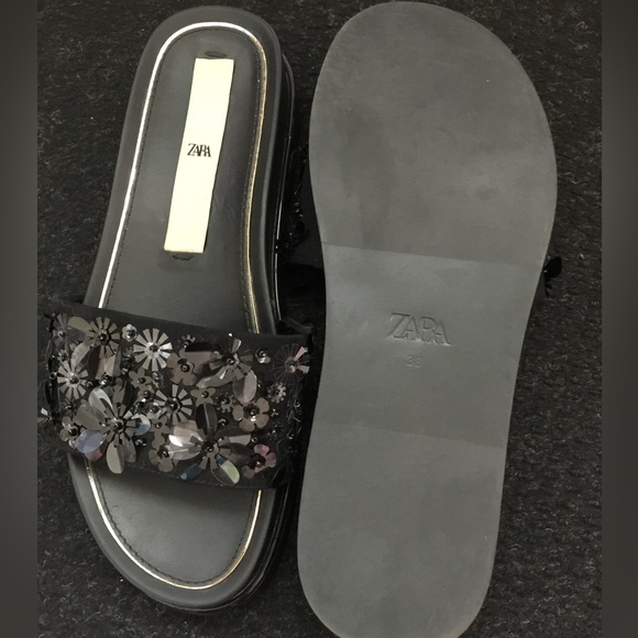 Like New Zara sequin sandals with a small platform size 38 / US 7.5 - Picture 3 of 3